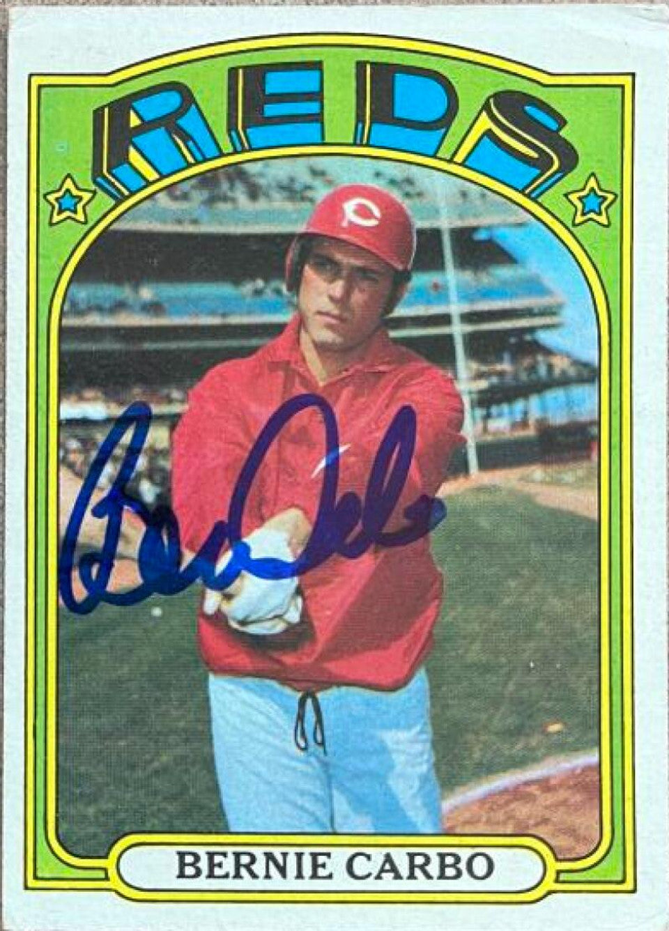 Bernie Carbo Signed 1972 Topps Baseball Card - Cincinnati Reds