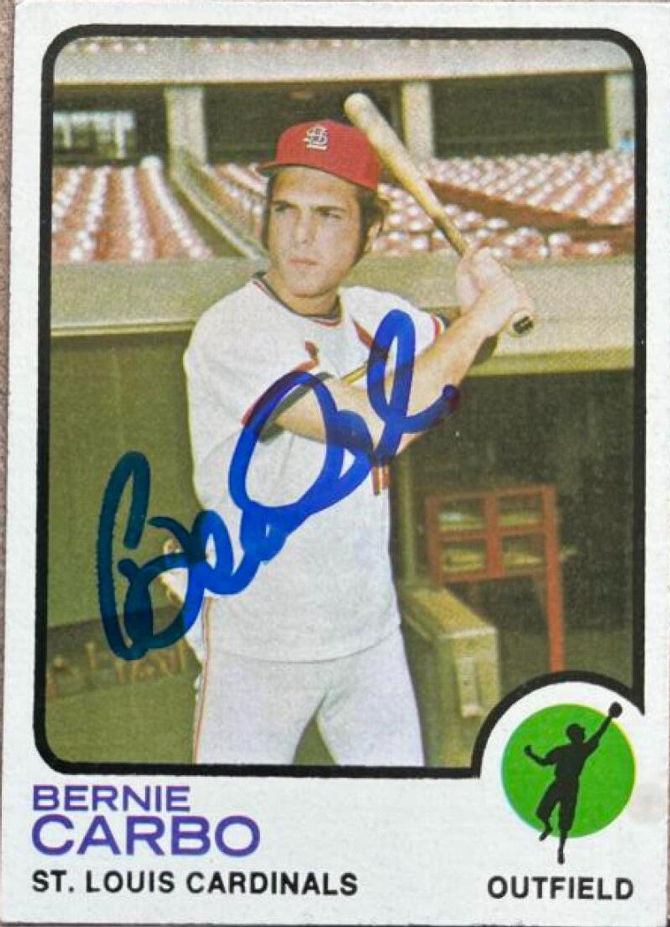 バーニー・カーボ サイン入り 1973 Topps ベースボールカード - セントルイス・カーディナルス