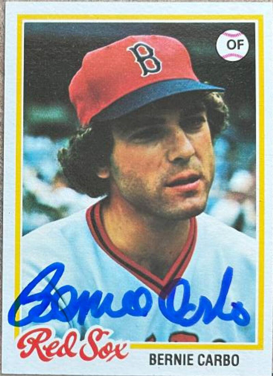 バーニー・カーボ サイン入り 1978 Topps ベースボールカード - ボストン レッドソックス