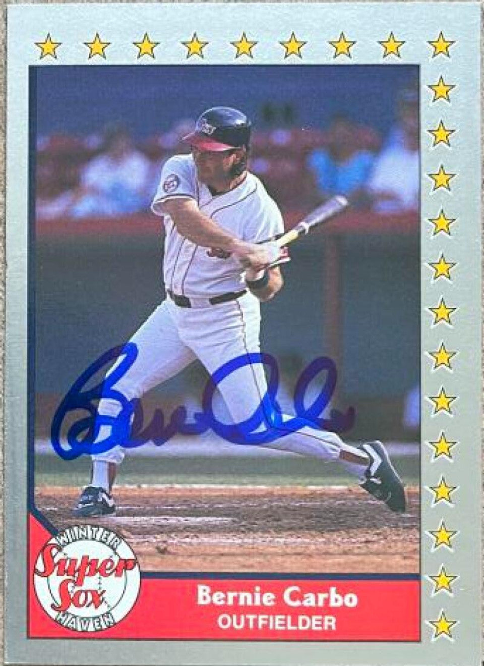 Bernie Carbo Signed 1990 Pacific Senior League Baseball Card - Winter Haven Super Sox