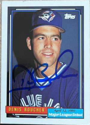 Denis Boucher Signed 1992 Topps MLB Debut Baseball Card - Toronto Blue Jays