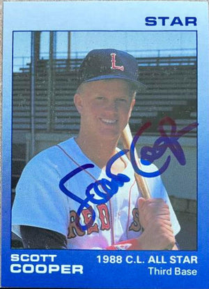 Scott Cooper Signed 1988 Star Carolina League All-Stars Baseball Card - Lynchburg Red Sox