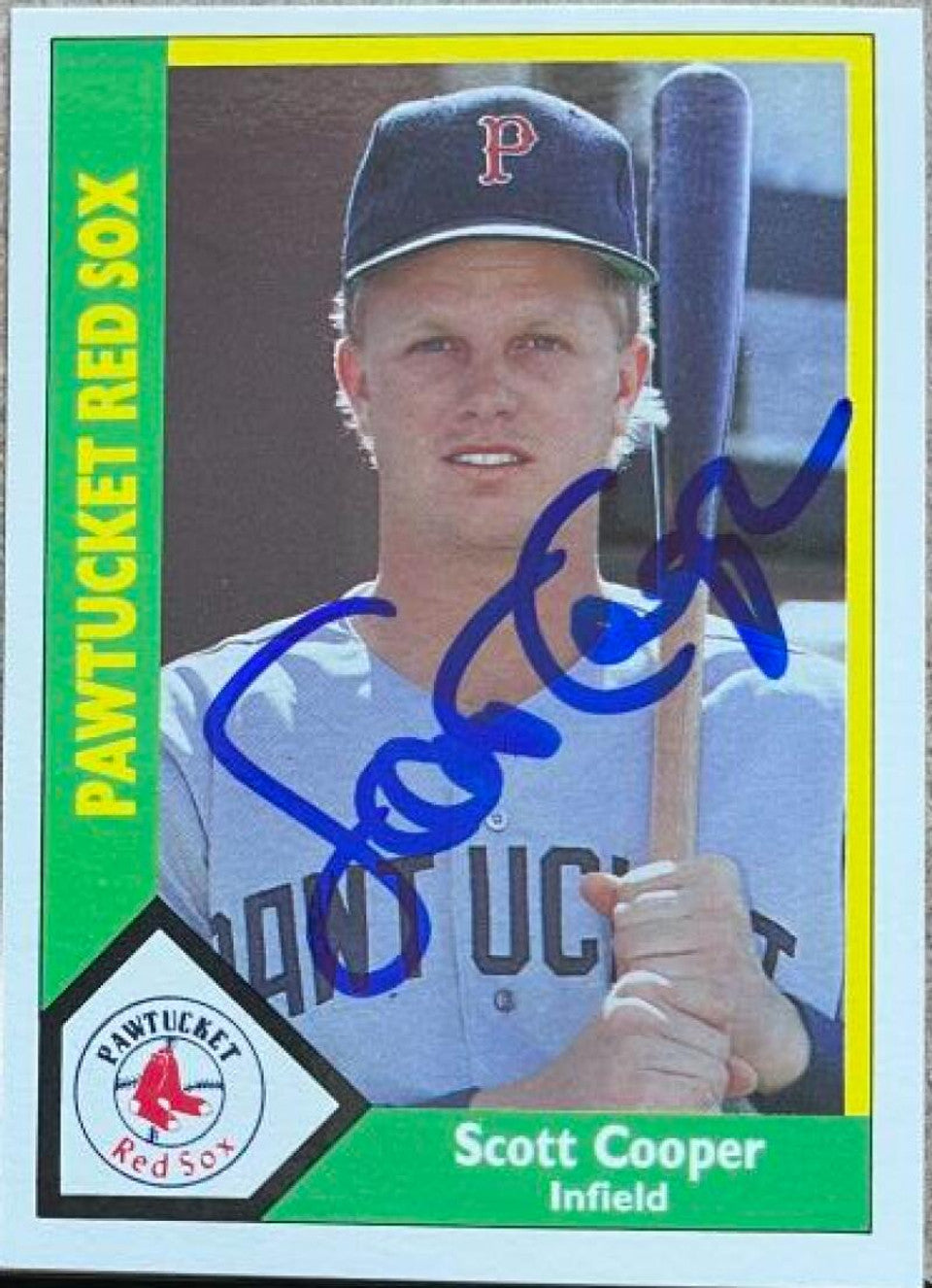 Scott Cooper Signed 1990 CMC Baseball Card - Pawtucket Red Sox