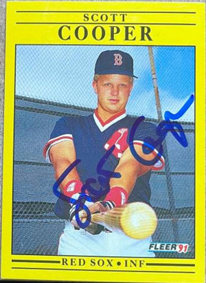 Scott Cooper Signed 1991 Fleer Baseball Card - Boston Red Sox