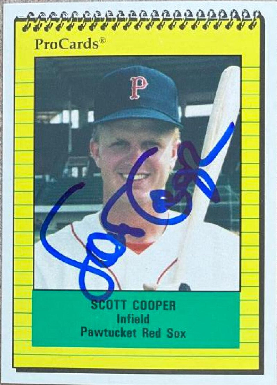 Scott Cooper Signed 1991 ProCards Baseball Card - Pawtucket Red Sox