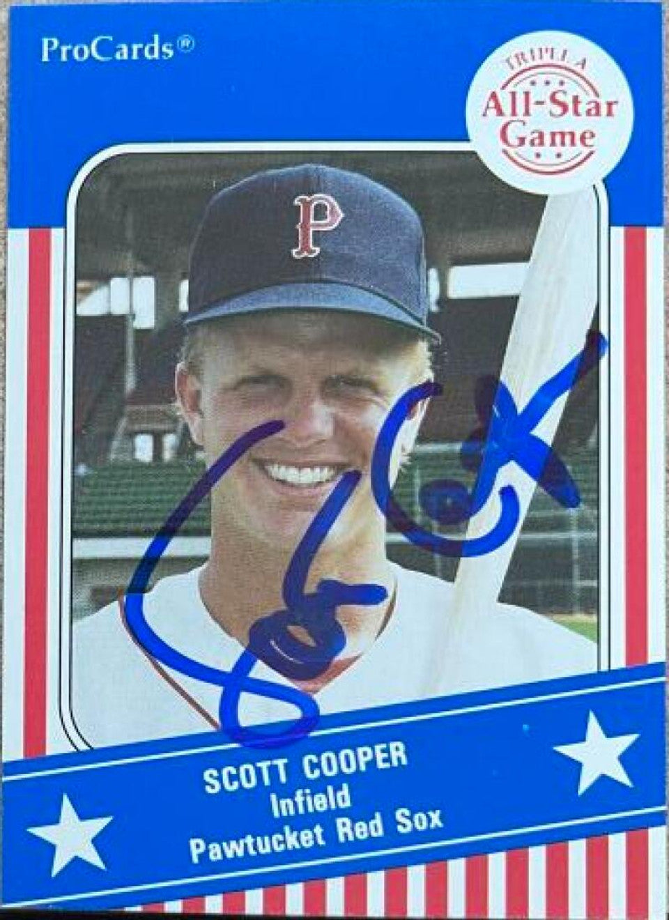 Scott Cooper Signed 1991 ProCards AAA All-Stars Baseball Card - Pawtucket Red Sox