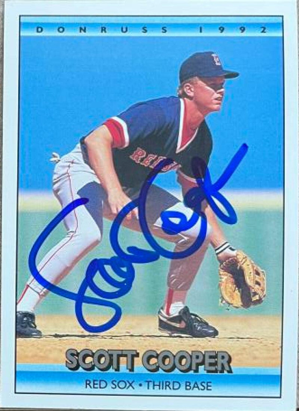 Scott Cooper Signed 1992 Donruss Baseball Card - Boston Red Sox