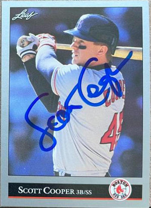 Scott Cooper Signed 1992 Leaf Baseball Card - Boston Red Sox