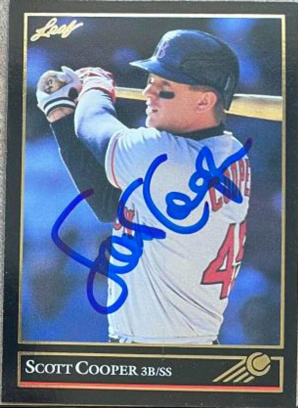 Scott Cooper Signed 1992 Leaf Black Gold Baseball Card - Boston Red Sox