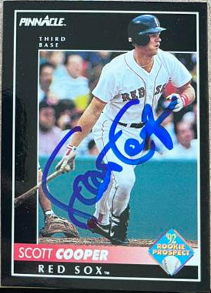 Scott Cooper Signed 1992 Pinnacle Baseball Card - Boston Red Sox