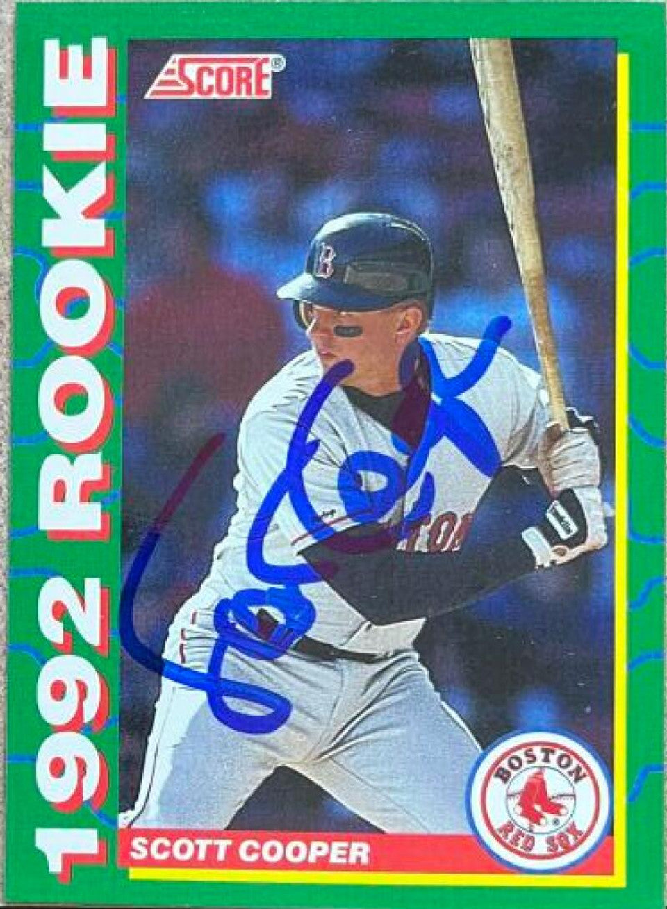 Scott Cooper Signed 1992 Score Rookies Baseball Card - Boston Red Sox