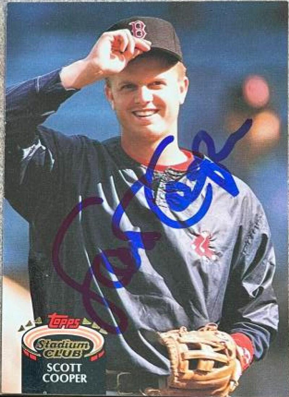 Scott Cooper Signed 1992 Stadium Club Baseball Card - Boston Red Sox