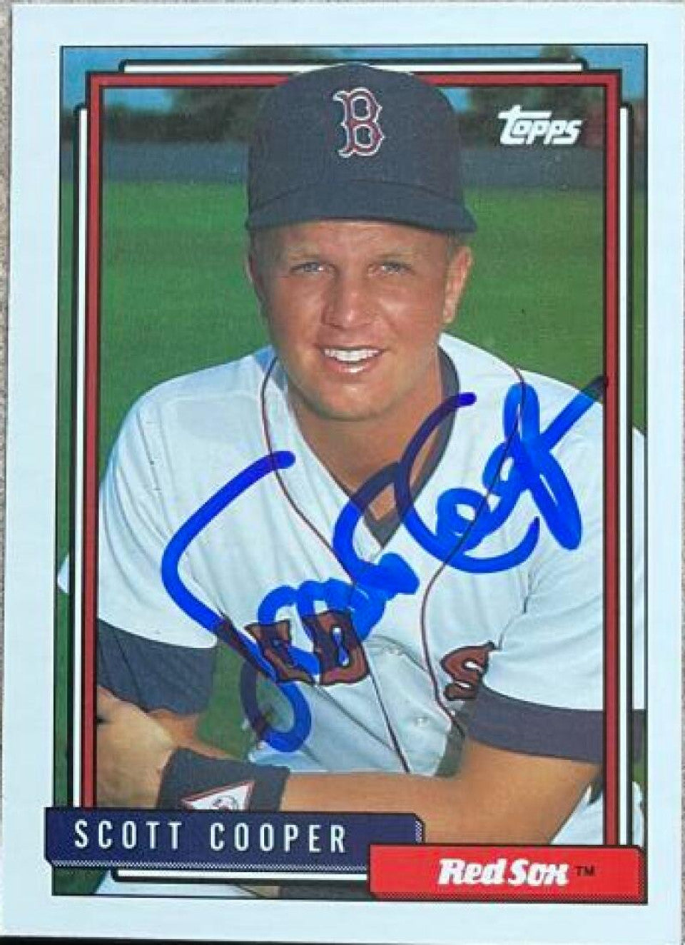 Scott Cooper Signed 1992 Topps Baseball Card - Boston Red Sox