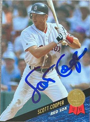 Scott Cooper Signed 1993 Leaf Baseball Card - Boston Red Sox