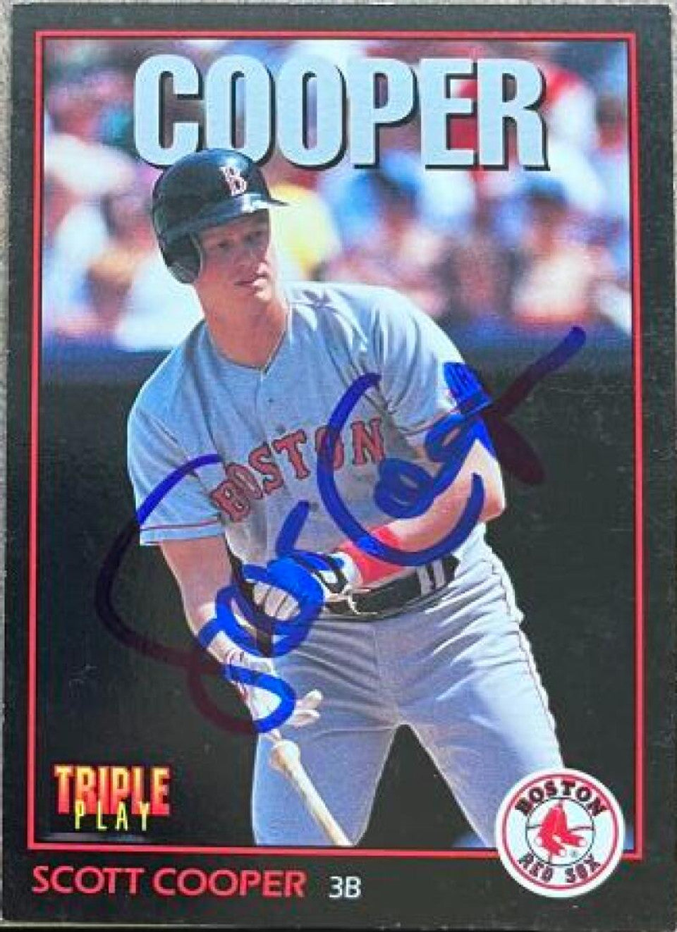 Scott Cooper Signed 1993 Triple Play Baseball Card - Boston Red Sox