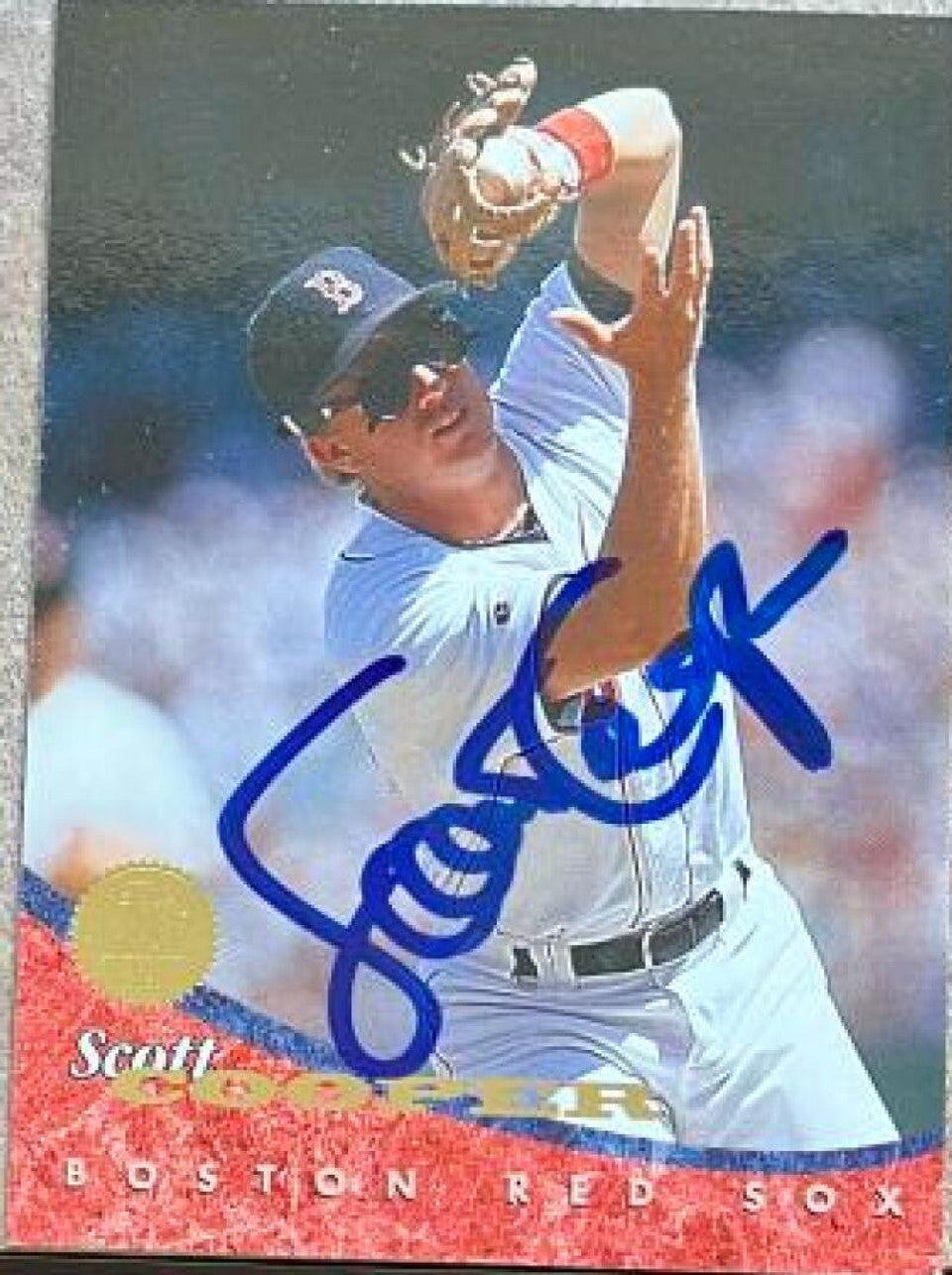 Scott Cooper Signed 1994 Leaf Baseball Card - Boston Red Sox