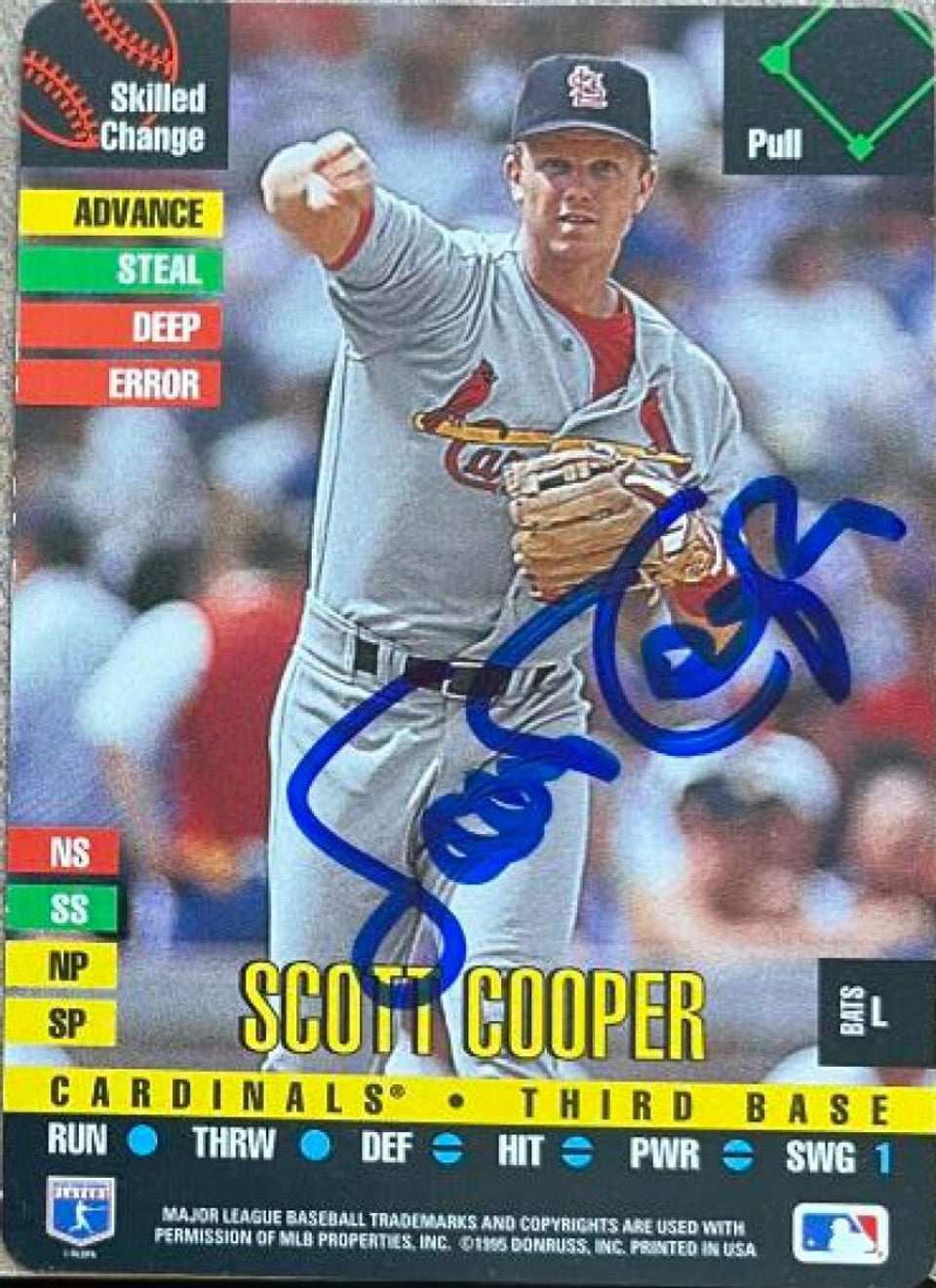 Scott Cooper Signed 1995 Donruss Top of the Order Baseball Card - St Louis Cardinals