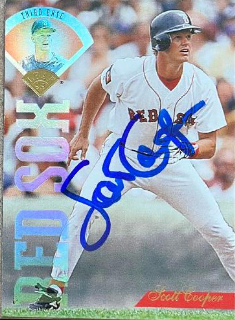 Scott Cooper Signed 1995 Leaf Baseball Card - Boston Red Sox