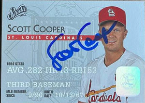 Scott Cooper Signed 1995 Studio Baseball Card - St Louis Cardinals