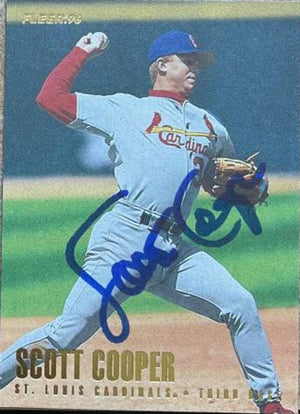 Scott Cooper Signed 1996 Fleer Baseball Card - St Louis Cardinals