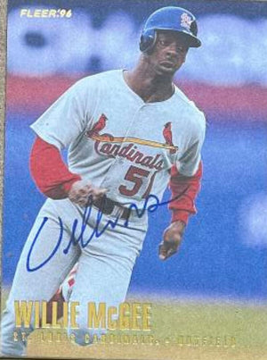 Willie McGee Signed 1996 Fleer Update Baseball Card - St Louis Cardinals