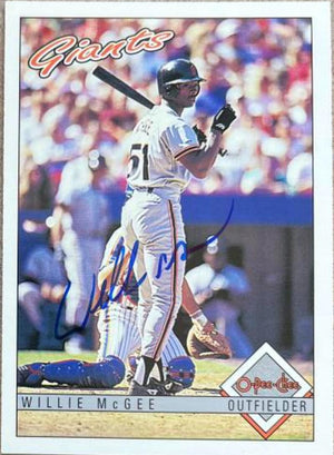 Willie McGee Signed 1993 O-Pee-Chee Baseball Card - San Francisco Giants