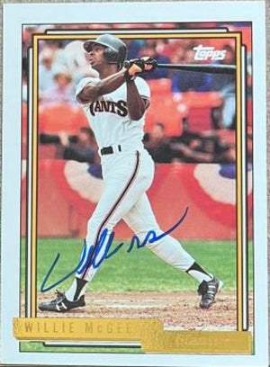 Willie McGee Signed 1992 Topps Gold Baseball Card - San Francisco Giants