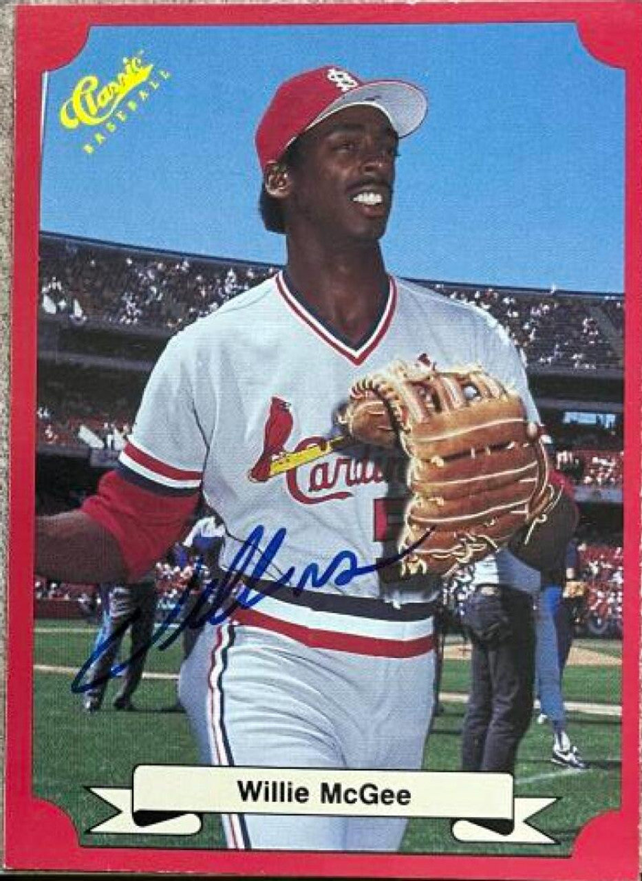 Willie McGee Signed 1988 Classic Baseball Card - St Louis Cardinals