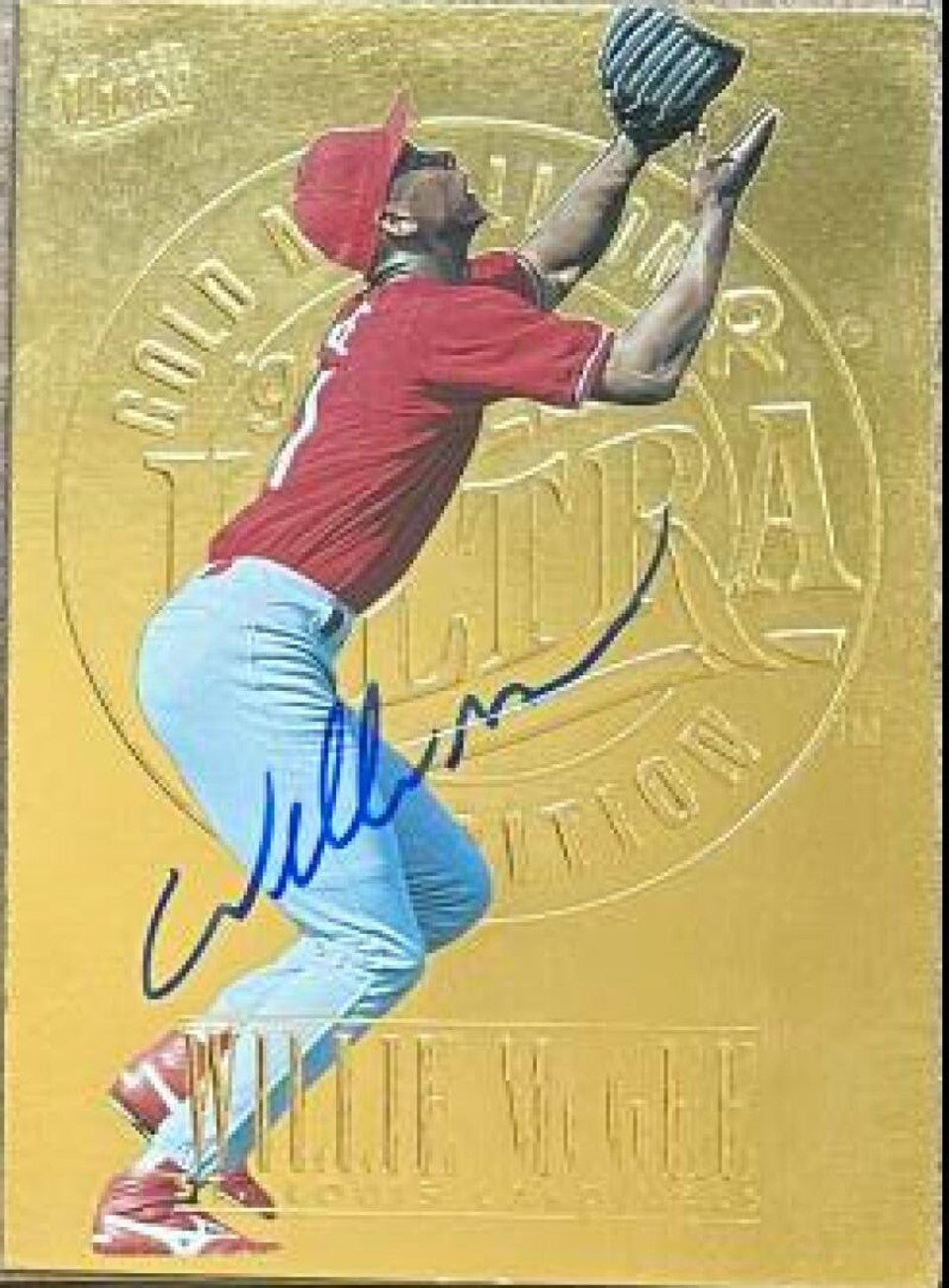 Willie McGee Signed 1996 Fleer Ultra Gold Medallion Baseball Card - St Louis Cardinals