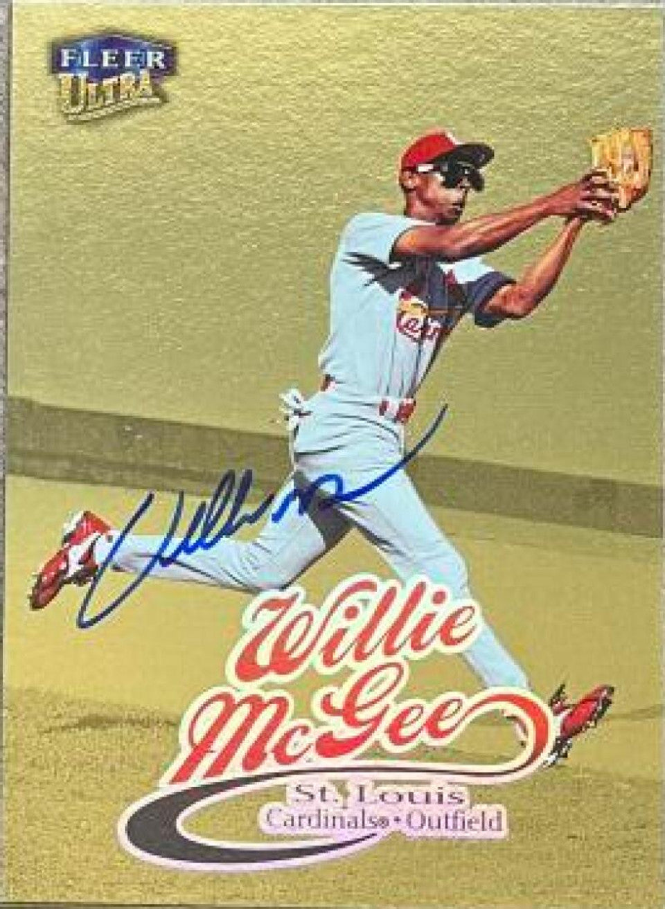 Willie McGee Signed 1999 Fleer Ultra Gold Medallion Baseball Card - St Louis Cardinals