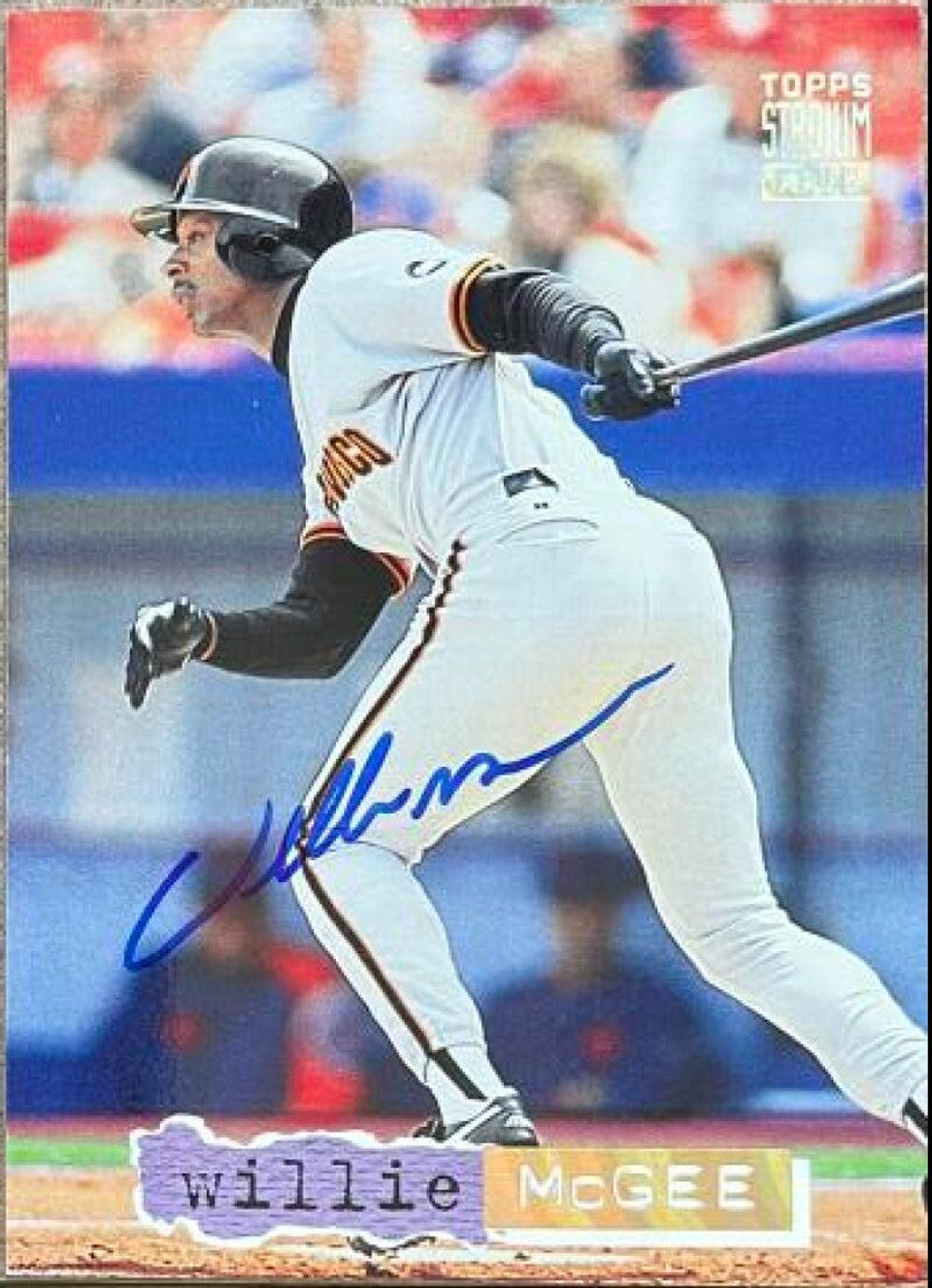 Willie McGee Signed 1994 Stadium Club Golden Rainbow Baseball Card - San Francisco Giants