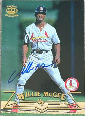 Willie McGee Signed 1998 Pacific Baseball Card - St Louis Cardinals