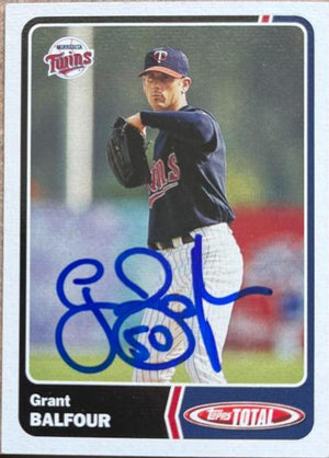 Grant Balfour Signed 2003 Topps Total Baseball Card - Minnesota Twins