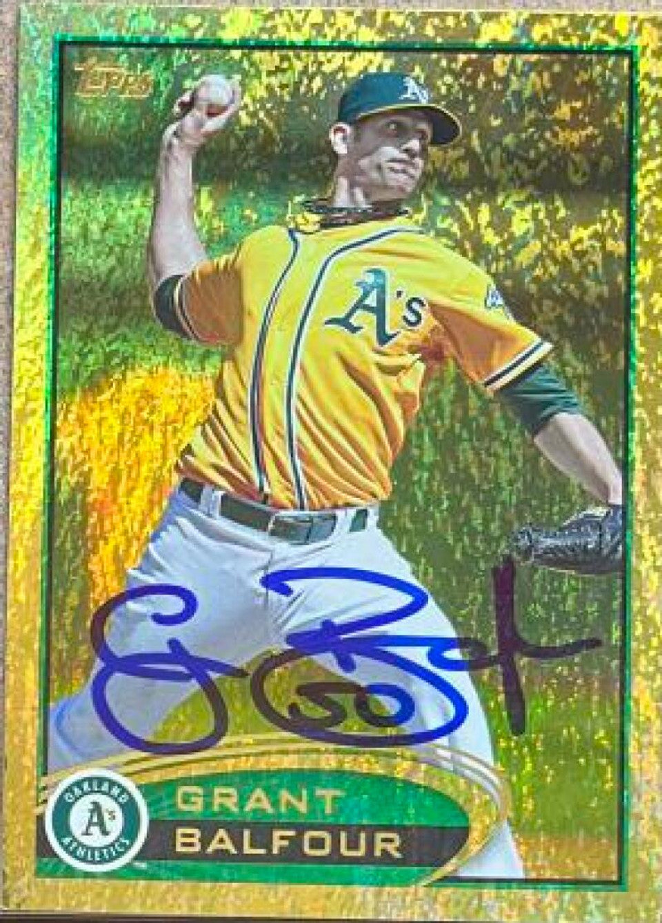 グラント・バルフォー サイン入り 2012 Topps ゴールド スパークル ベースボール カード - オークランド A's