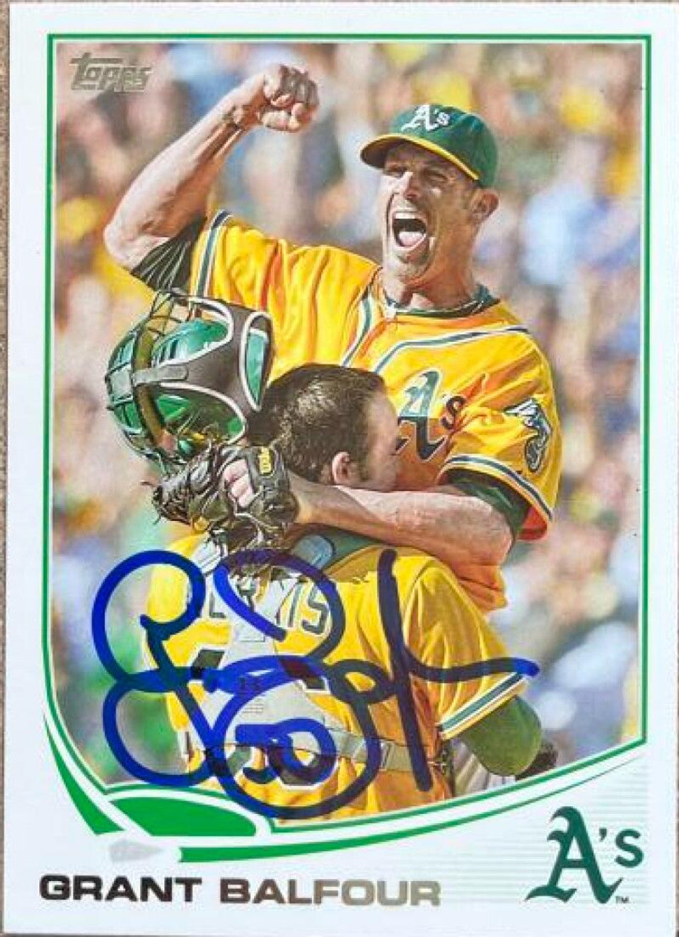 グラント・バルフォア サイン入り 2013 Topps ベースボールカード - オークランド・アスレチックス