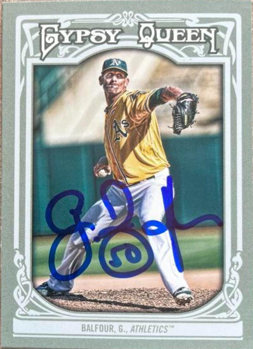 Grant Balfour Signed 2013 Topps Gypsy Queen Baseball Card - Oakland A's