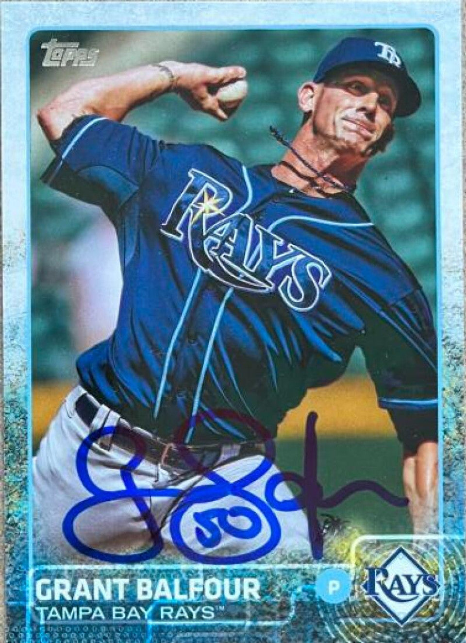 Grant Balfour Signed 2015 Topps Baseball Card - Tampa Bay Rays