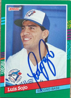 Luis Sojo Signed 1991 Donruss Baseball Card - Toronto Blue Jays