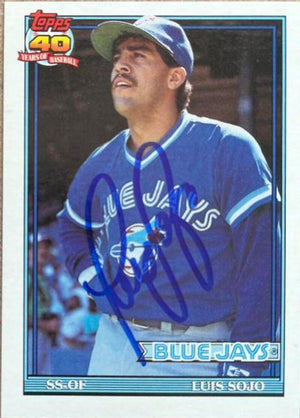 Luis Sojo Signed 1991 Topps Baseball Card - Toronto Blue Jays