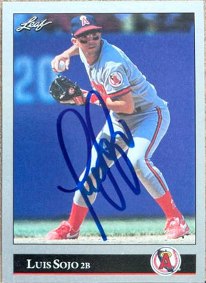 Luis Sojo Signed 1992 Leaf Baseball Card - California Angels