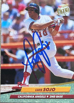 Luis Sojo Signed 1992 Fleer Ultra Baseball Card - California Angels