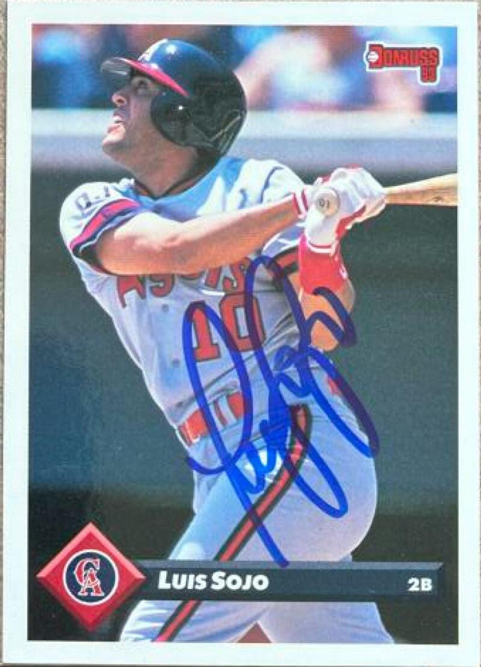 Luis Sojo Signed 1993 Donruss Baseball Card - California Angels