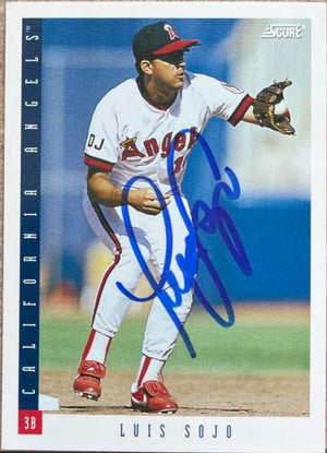 Luis Sojo Signed 1993 Score Baseball Card - California Angels