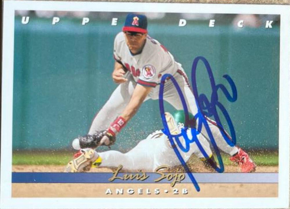 Luis Sojo Signed 1993 Upper Deck Baseball Card - California Angels