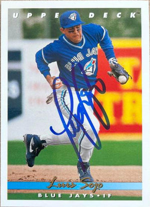 Luis Sojo Signed 1993 Upper Deck Baseball Card - Toronto Blue Jays