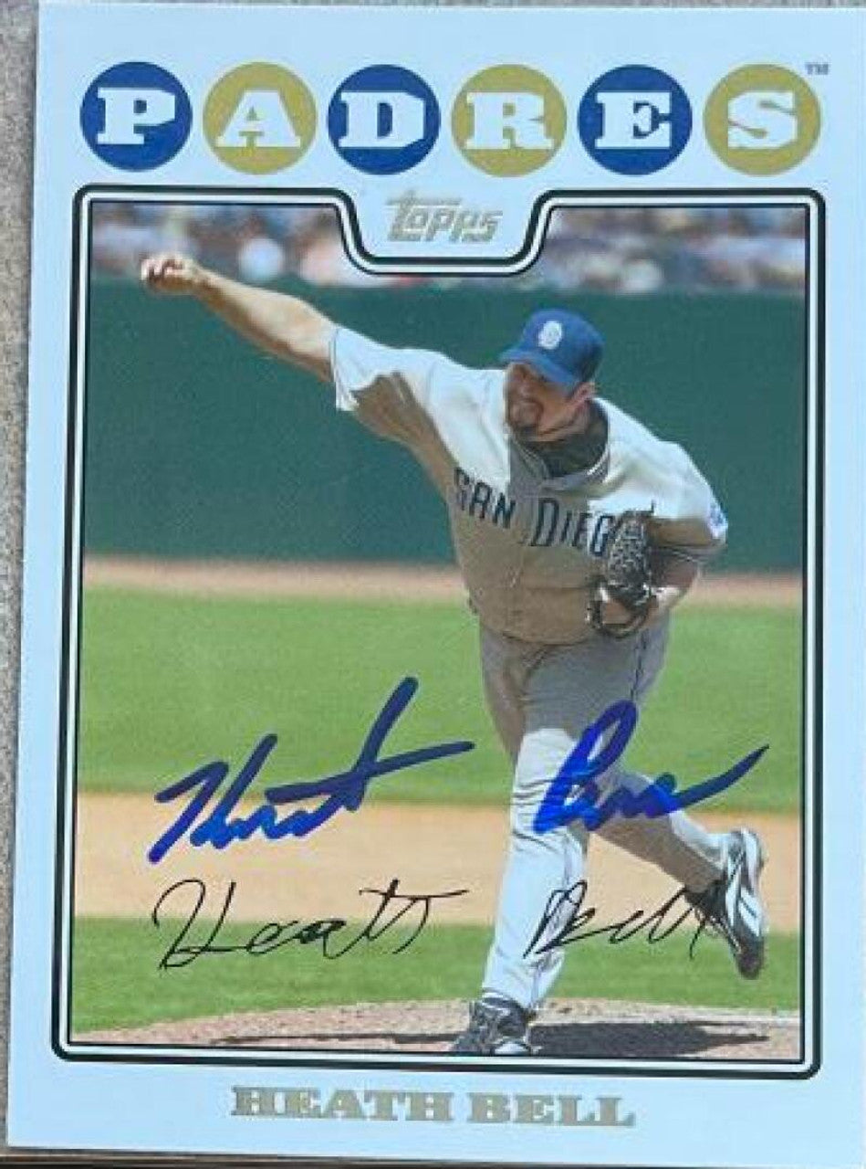 Heath Bell Signed 2008 Topps Updates & Highlights Baseball Card - San Diego Padres