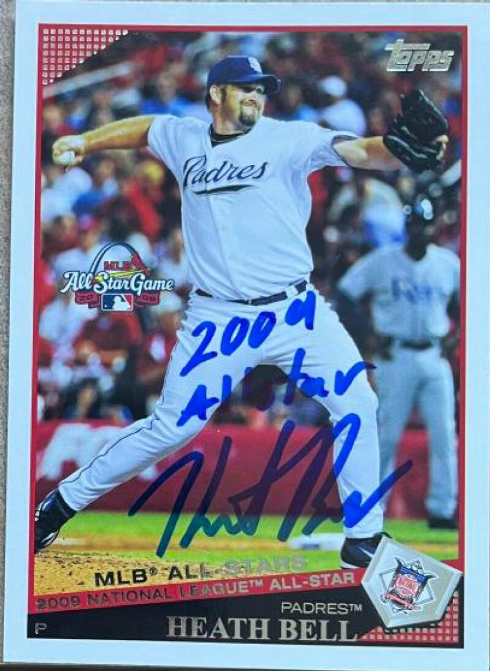 Heath Bell Signed 2009 Topps Updates & Highlights All-Star Baseball Card - San Diego Padres w/AS Inscription