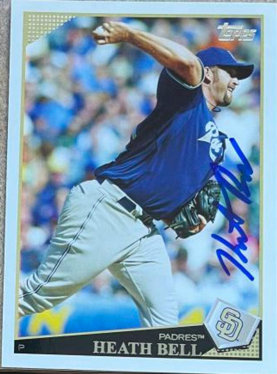 Heath Bell Signed 2009 Topps Updates & Highlights Baseball Card - San Diego Padres