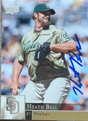 Heath Bell Signed 2009 Upper Deck Baseball Card - San Diego Padres