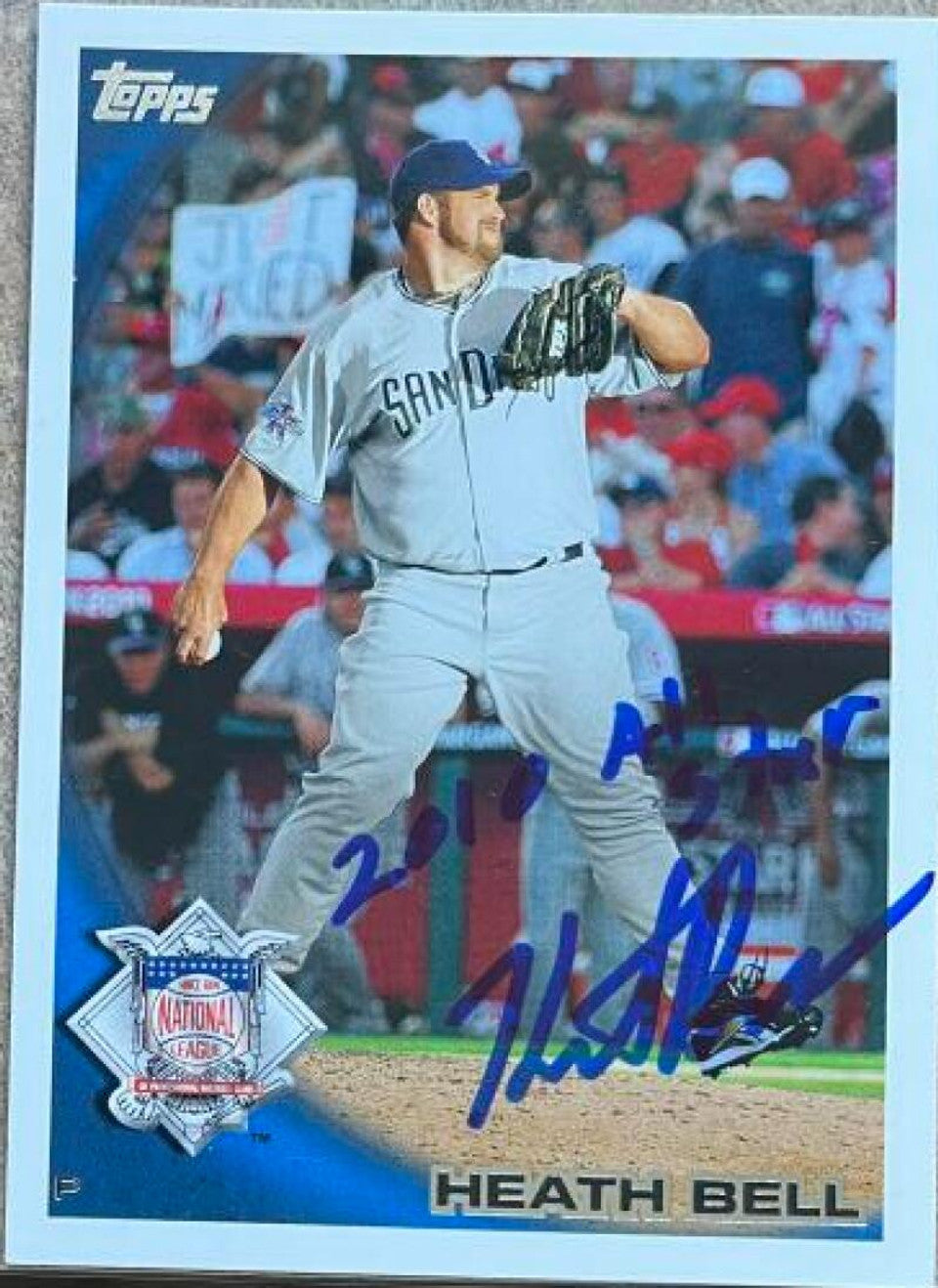 Heath Bell Signed 2010 Topps Update All-Star Baseball Card - San Diego Padres w/AS Inscription